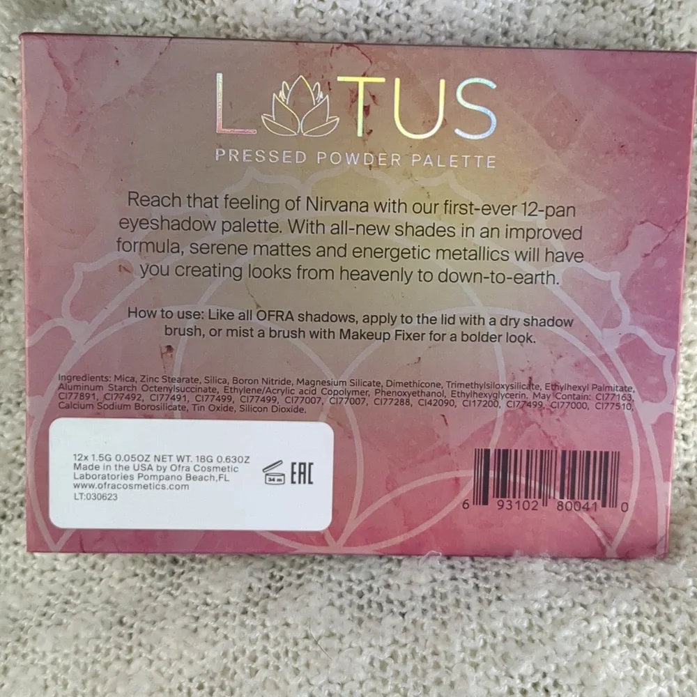 OFRA LOTUS Eyeshadow Palette, 12-1.5g pans